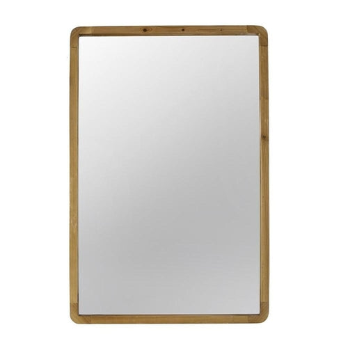35" Brown Solid Wood Framed Accent Mirror - Grain & Gear