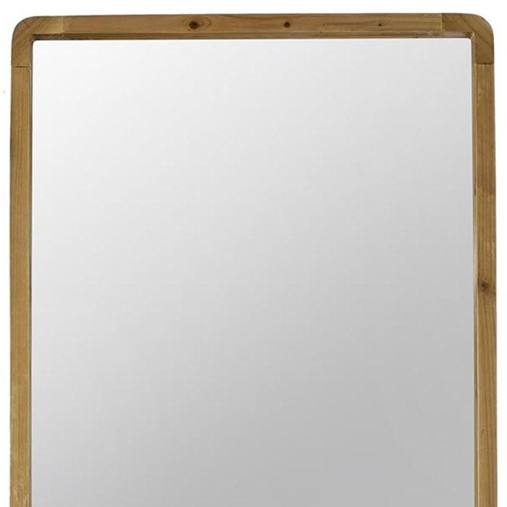 35" Brown Solid Wood Framed Accent Mirror - Grain & Gear