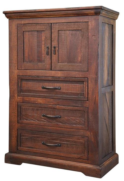 37" Brown Solid Wood Three Drawer Chest - Grain & Gear