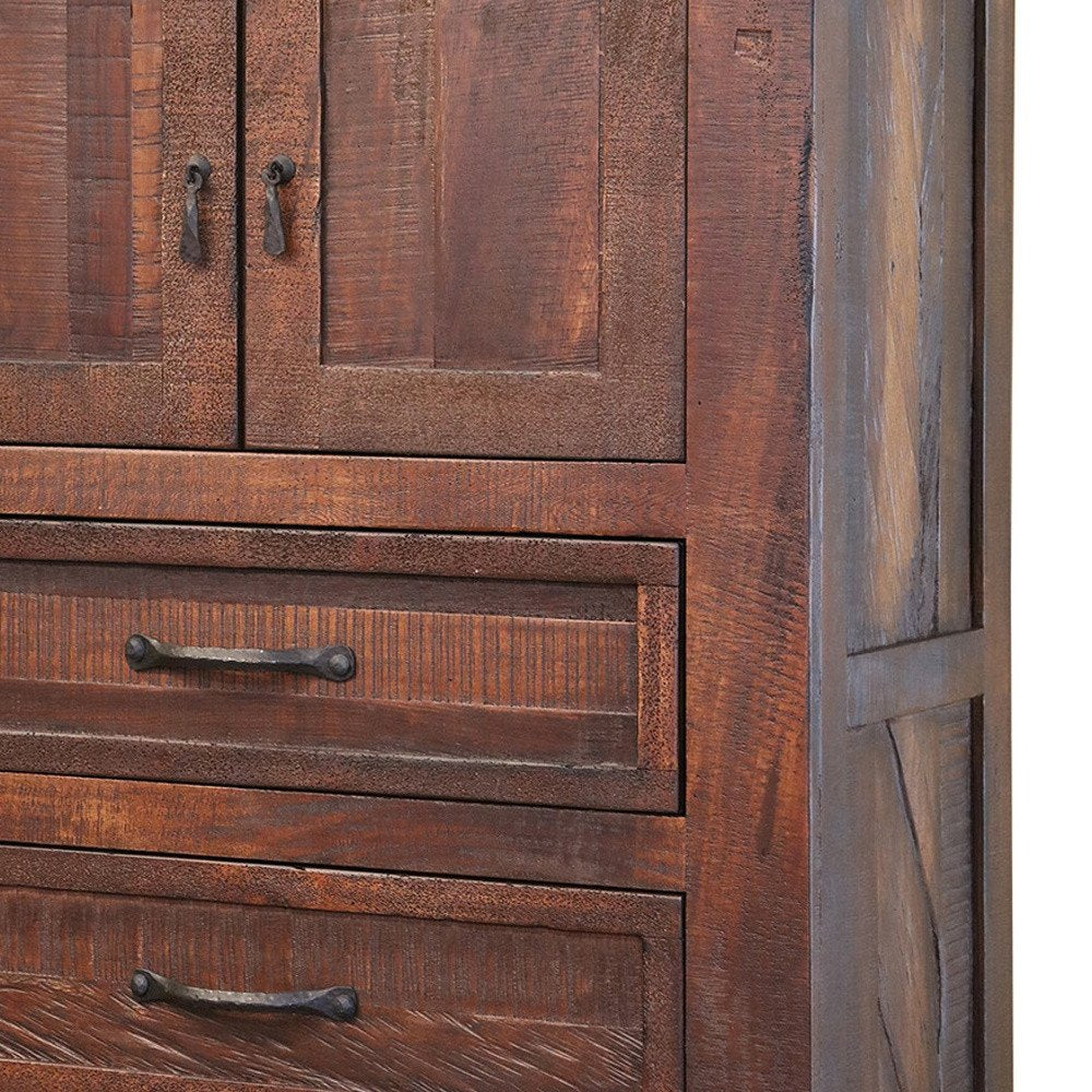 37" Brown Solid Wood Three Drawer Chest - Grain & Gear