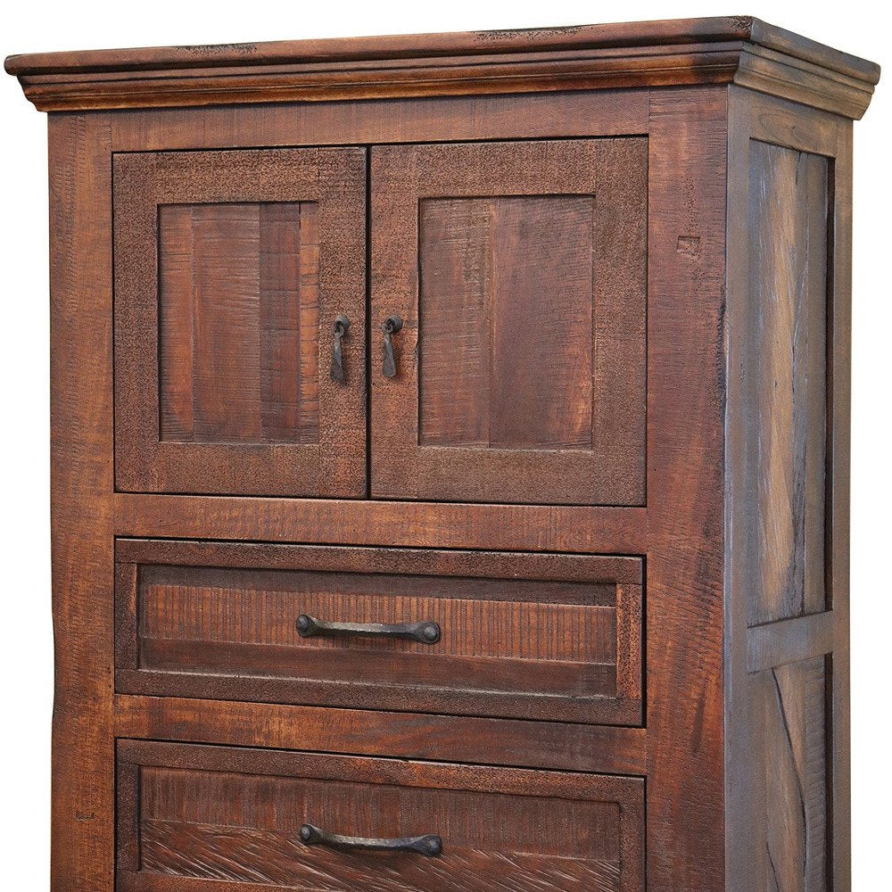 37" Brown Solid Wood Three Drawer Chest - Grain & Gear