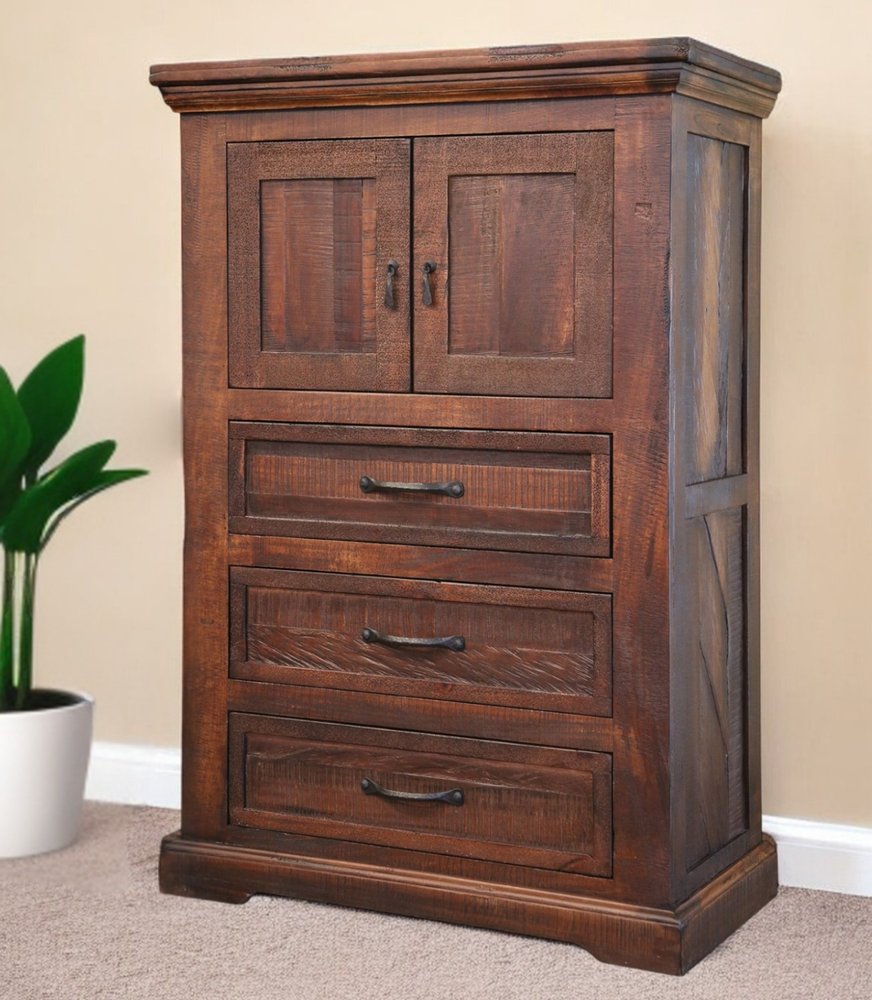 37" Brown Solid Wood Three Drawer Chest - Grain & Gear