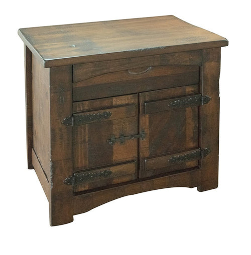 27" Brown Solid Wood One Drawer Nightstand - Grain & Gear