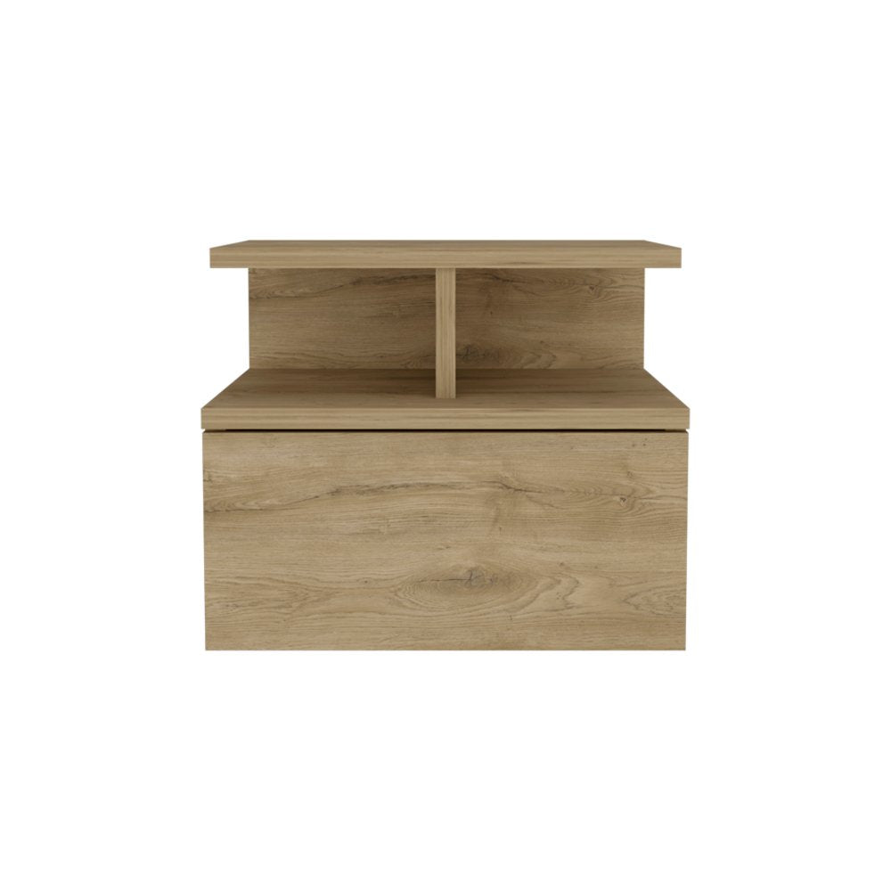12" Beige Wood One Drawer Nightstand - Grain & Gear
