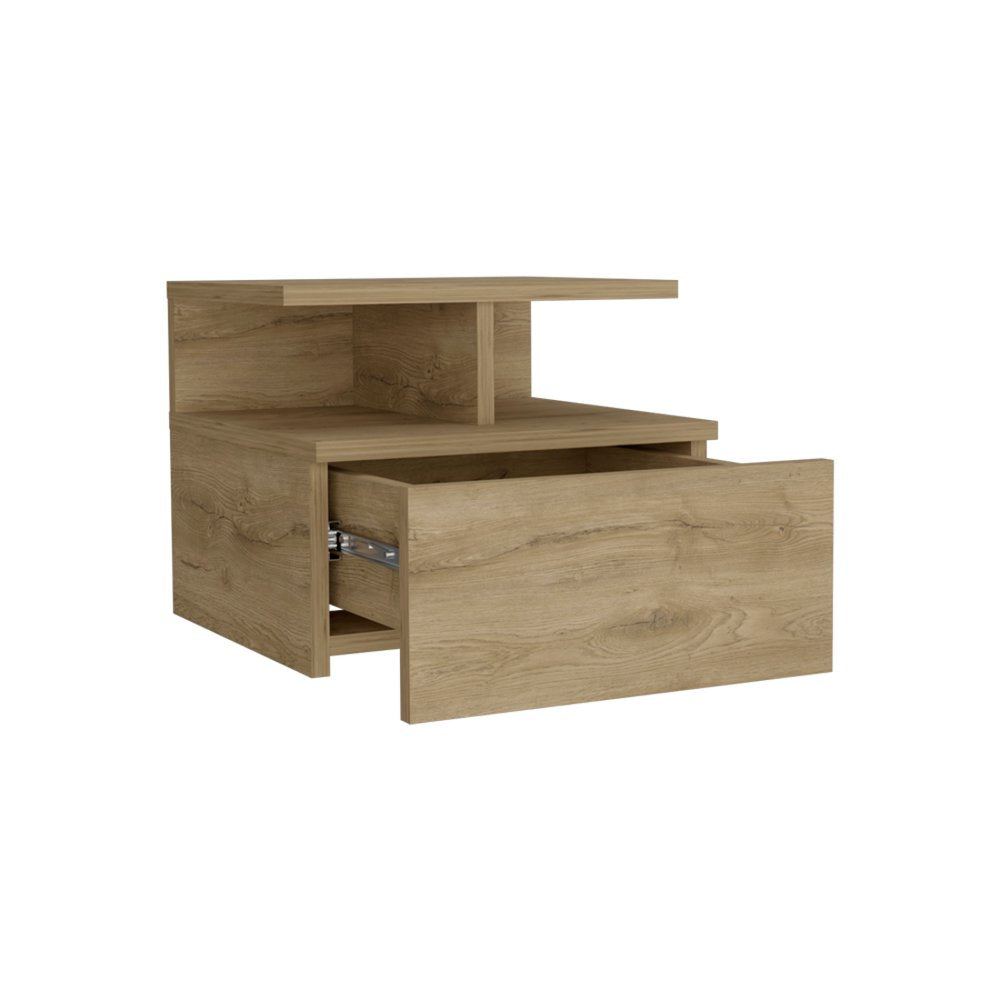 12" Beige Wood One Drawer Nightstand - Grain & Gear