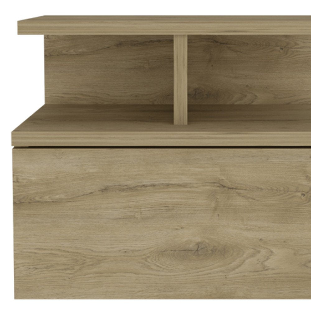 12" Beige Wood One Drawer Nightstand - Grain & Gear