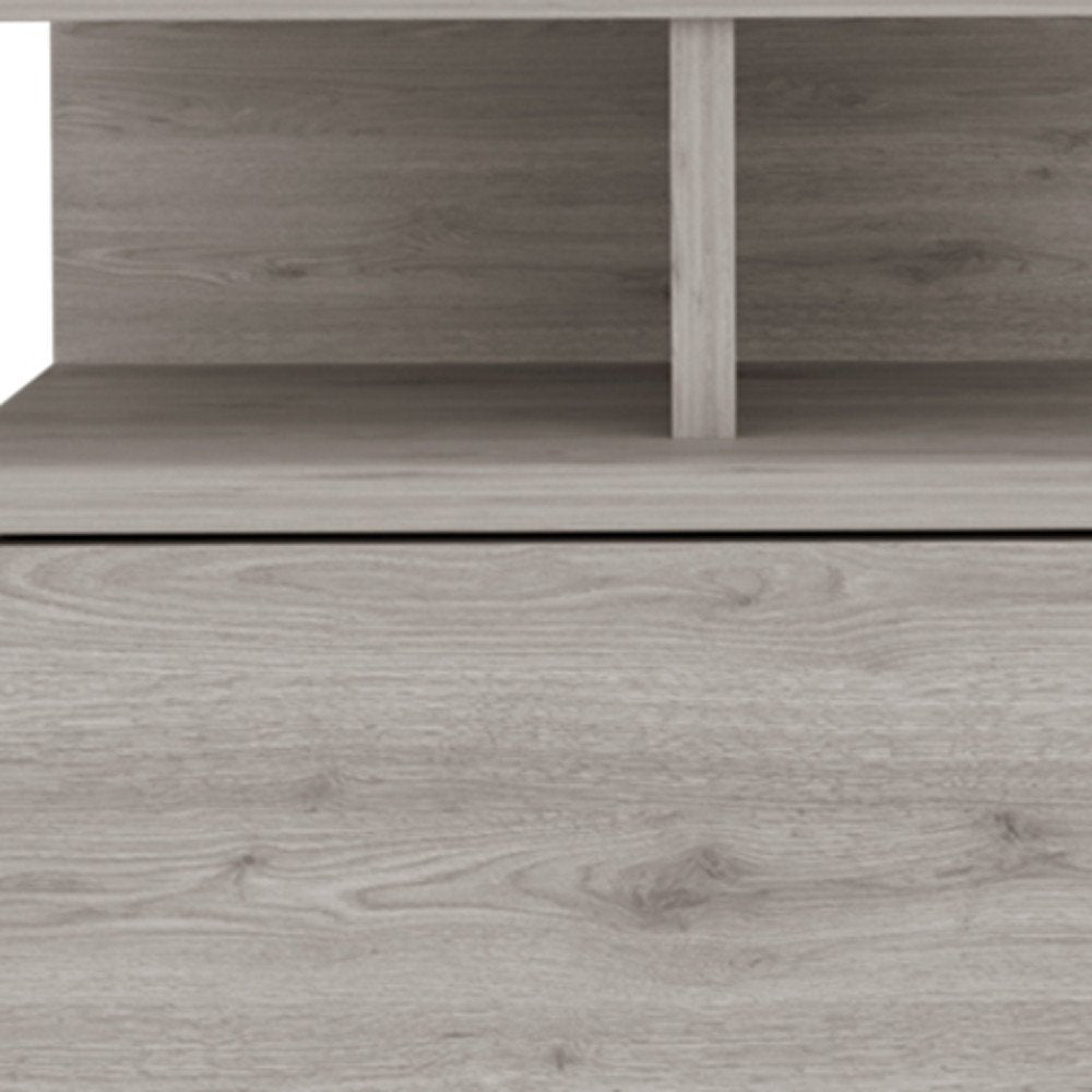 12" Light Gray Wood One Drawer Nightstand - Grain & Gear