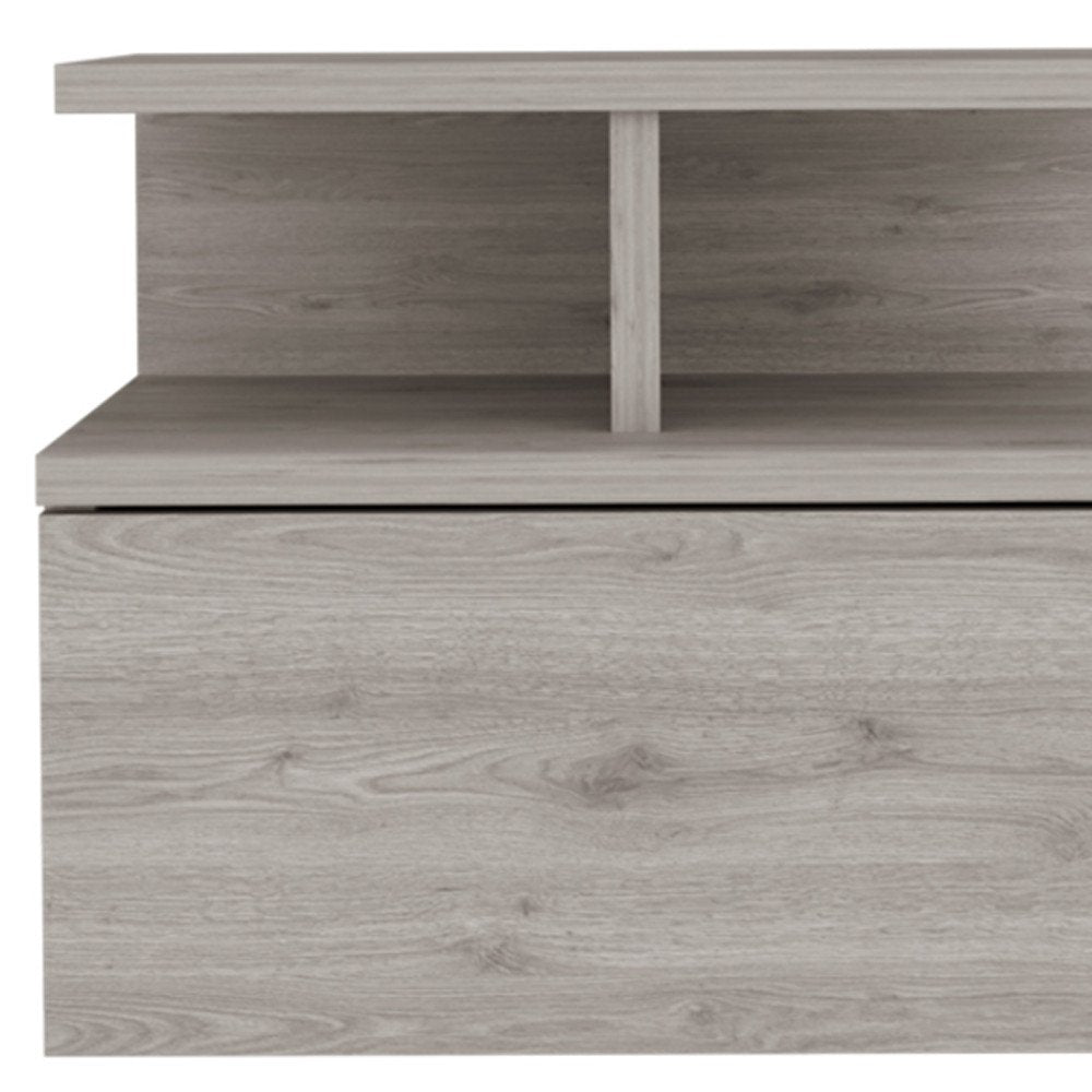 12" Light Gray Wood One Drawer Nightstand - Grain & Gear