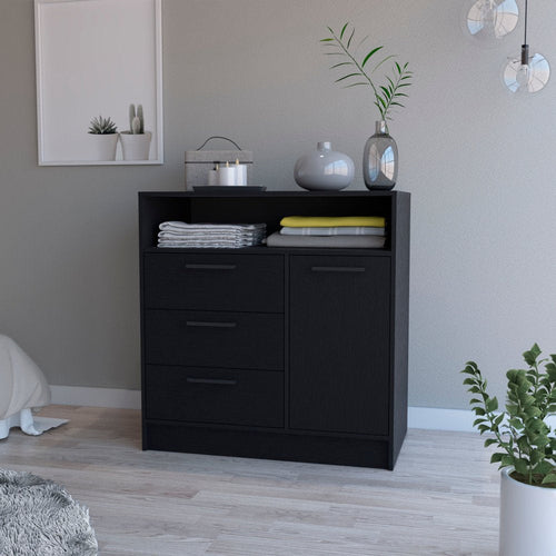 35" Black Three Drawer Dresser - Grain & Gear