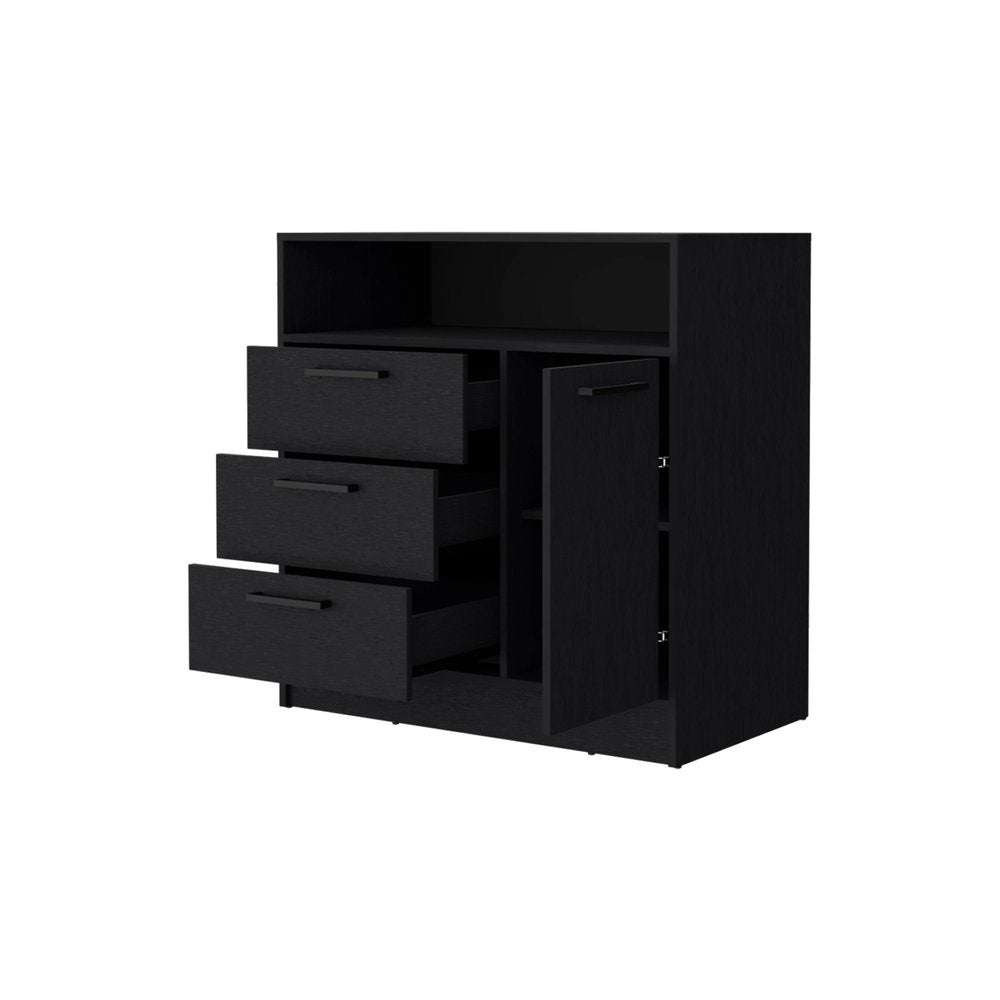35" Black Three Drawer Dresser - Grain & Gear