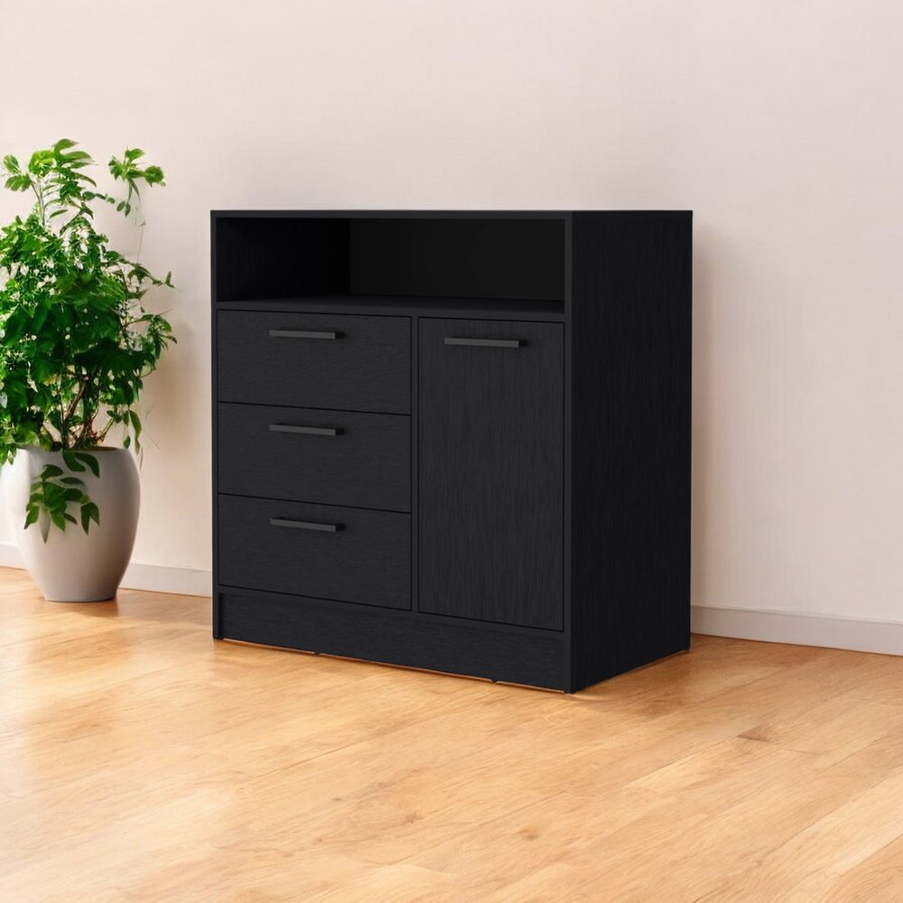 35" Black Three Drawer Dresser - Grain & Gear
