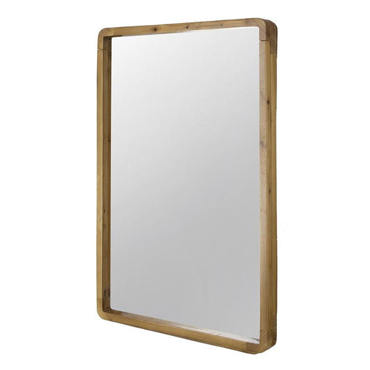 35" Brown Solid Wood Framed Accent Mirror - Grain & Gear