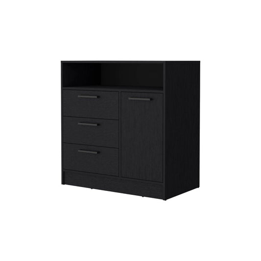 35" Black Three Drawer Dresser - Grain & Gear