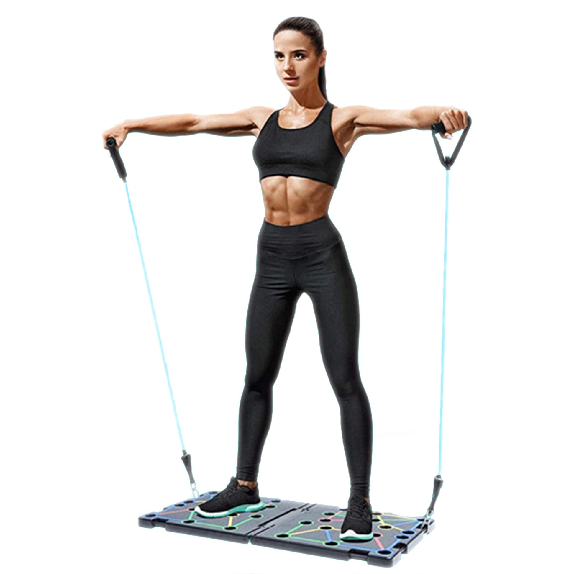 9 in 1 Push Up Rack Board System Fitness Workout Train Gym Exercise - Grain & Gear