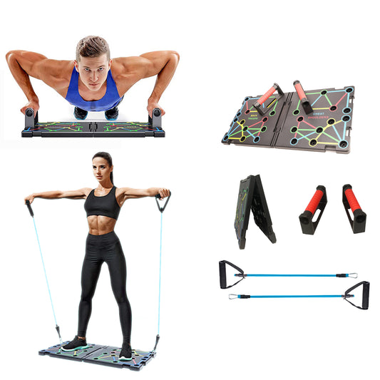 9 in 1 Push Up Rack Board System Fitness Workout Train Gym Exercise - Grain & Gear