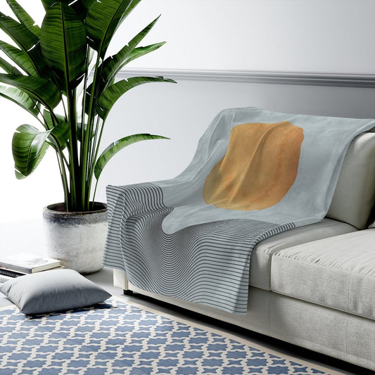 Abstract Sun Art in Blue Plush Throw - 3 Sizes - Grain & Gear