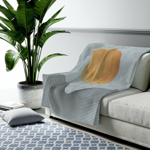 Abstract Sun Art in Blue Plush Throw - 3 Sizes - Grain & Gear