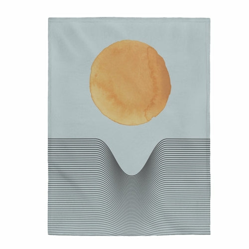 Abstract Sun Art in Blue Plush Throw - 3 Sizes - Grain & Gear