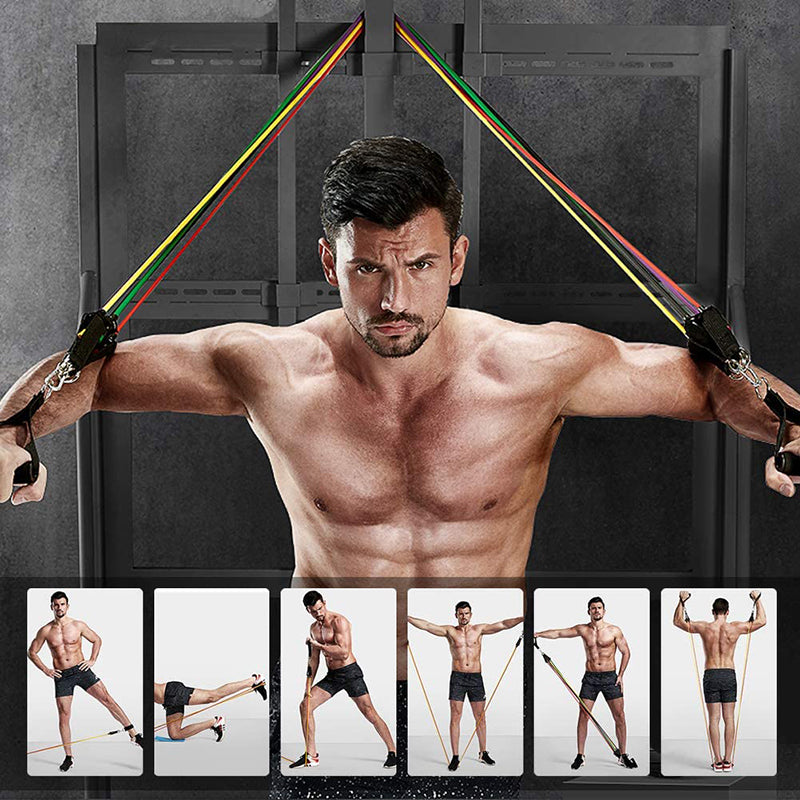 11Pcs Fitness Equipment Resistance Band Set - Grain & Gear